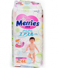 Подгузники Merries XL (12-20), 44 шт