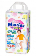 Подгузники-трусики Merries Big (12-22 кг), 38 шт